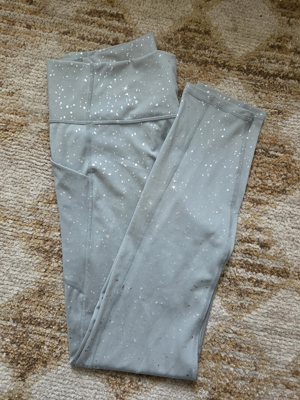 Fabletics Sage Green Star-Print High-Waist Leggings